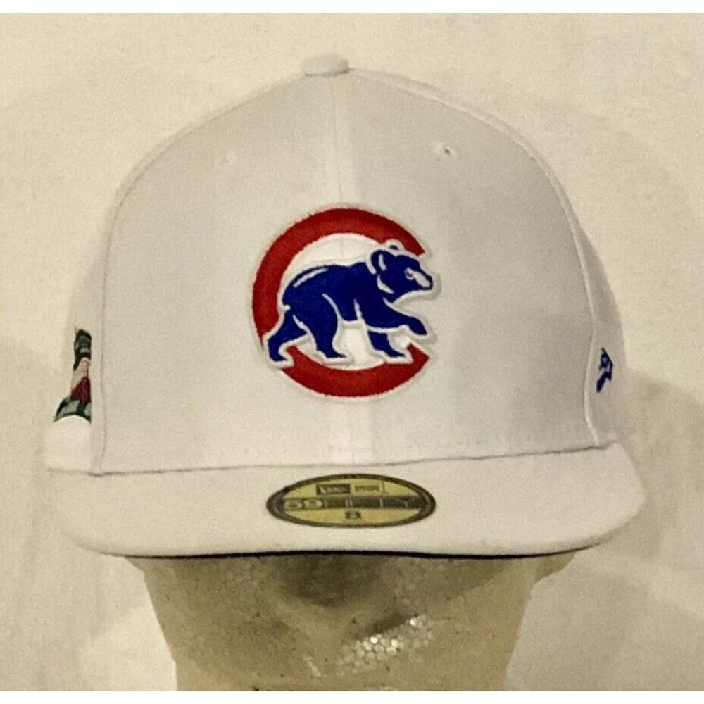 Chicago Cubs New Era Fitted 100 Year Anniversary Wrigley Patch Size 8 Fitted Cap